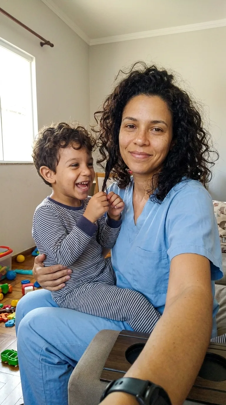 A casa depende só dela desde que ele nasceu.